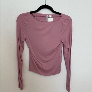 H&M Dividend Dusty Pink Long Sleeve Top